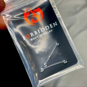 BOGO NEW 16g Forbidden Body Jewelry Clear Retainer Barbells
